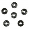 Donut Pi Chinois en obsidienne neige pour pendentif