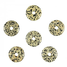Donut Pi Chinois en jaspe dalmatien pour pendentif