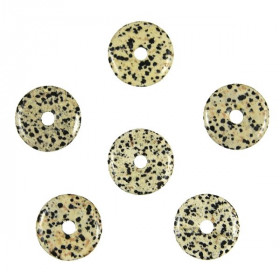 Donut Pi Chinois en jaspe dalmatien pour pendentif