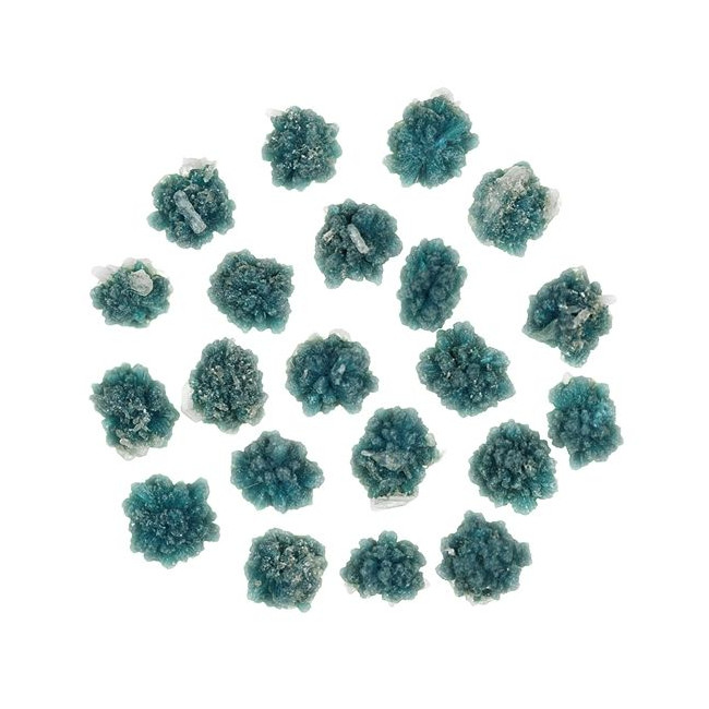 Pierres brutes nodules de cavansite cristalisée - 5 à 7 mm - Lot de 2