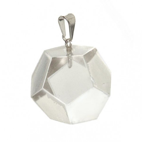 Pendentif dodécaèdre en cristal de roche
