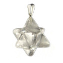 Pendentif étoile merkabah en cristal de roche