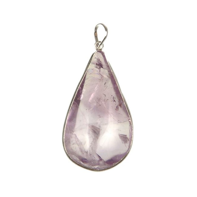 Pendentif goutte en améthyste en argent 925