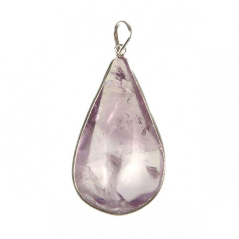 Pendentif goutte en améthyste en argent 925