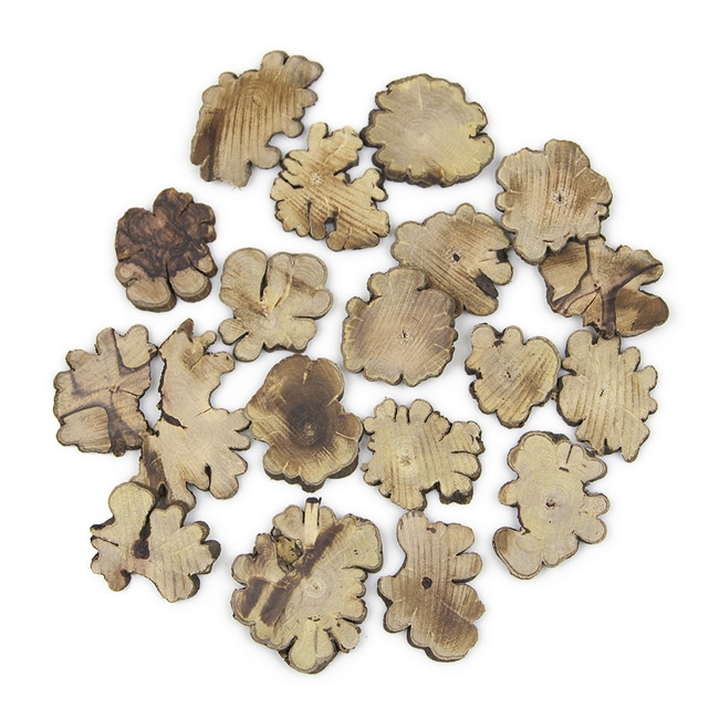 Tranches de bois boursouflé - Lot de 20 pièces