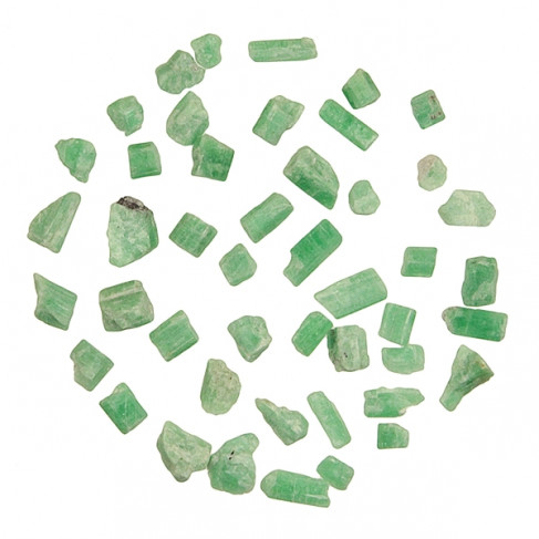 Pierres brutes cristaux d'émeraude - 5 à 8 mm - Lot de 5