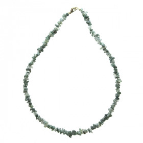 Collier de pierre en agate mousse - perles baroques - 45 cm