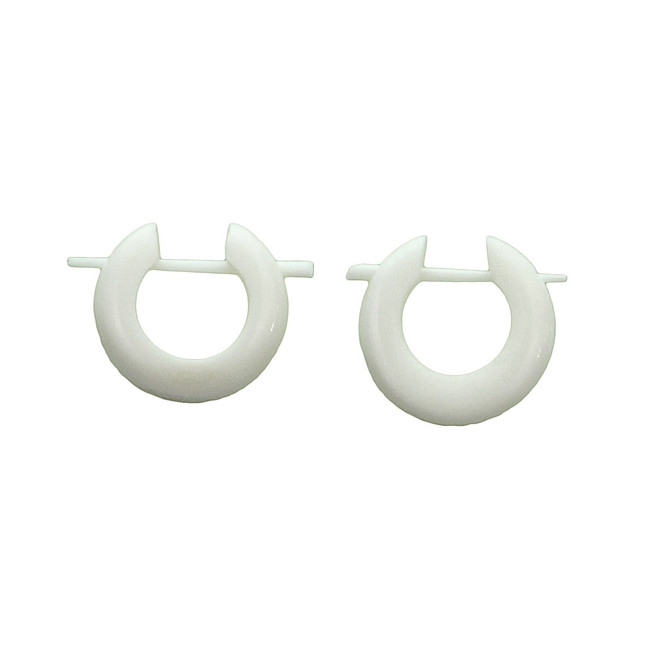 Boucles d'oreilles style créole en os