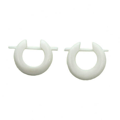 Boucles d'oreilles style créole en os