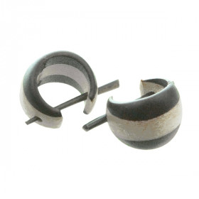 Boucles d'oreilles style créole en bois