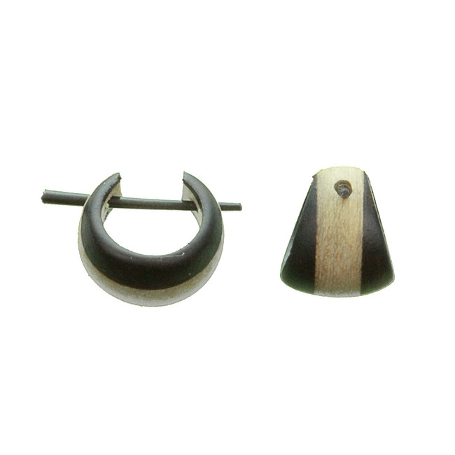 Boucles d'oreilles style créole en bois