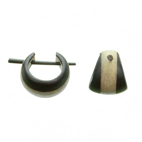Boucles d'oreilles style créole en bois