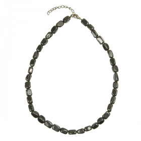 Collier en agate noire ou onyx - Perles pierres roulées