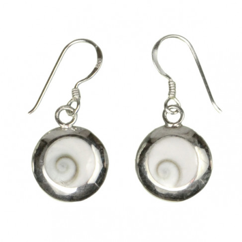 Boucles d'oreilles pendantes oeil de shiva monture argent 925