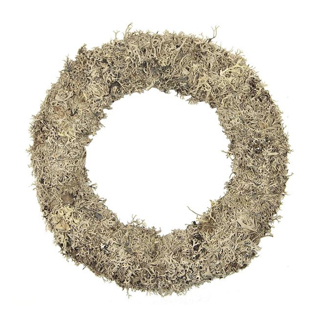 Couronne de porte en mousse grise