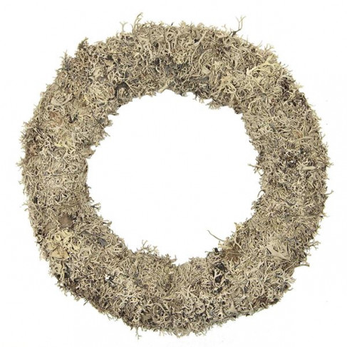 Couronne de porte en mousse grise
