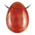 Pendentif goutte pierre percée en jaspe rouge
