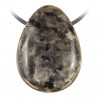Pendentif goutte pierre percée en larvikite