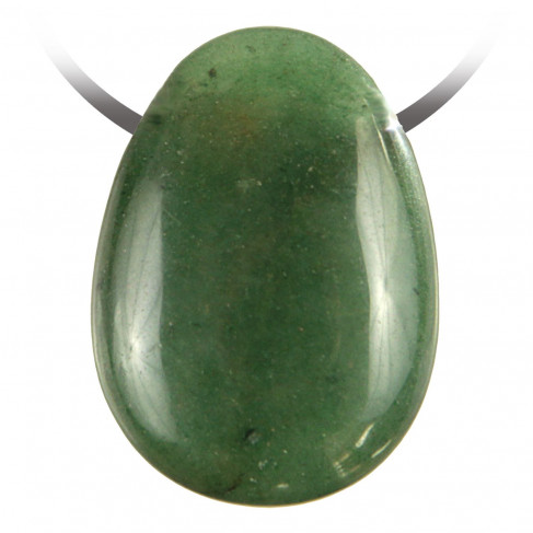 Pendentif goutte pierre percée en aventurine verte