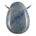 Pendentif goutte pierre percée en quartz bleu