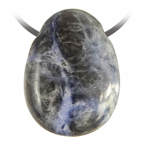 Pendentif goutte pierre percée en sodalite