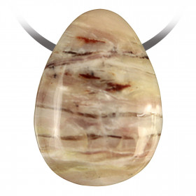 Pendentif goutte pierre percée en opale rose