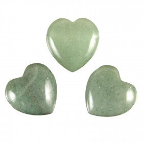 Pendentif coeur pierre percée en aventurine verte