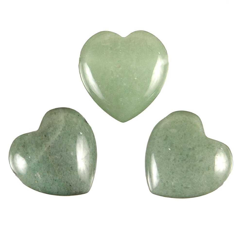 Pendentif Cœur En Aventurine Verte - Pierre Naturelle, Taille Environ 2 Cm, Neuf Avec étiquettes, Marque MS, Thème Amour
