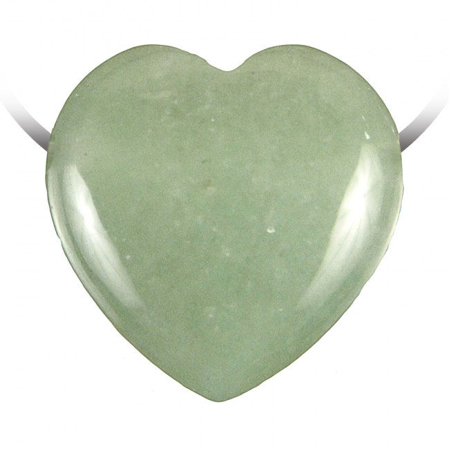Pendentif coeur pierre percée en aventurine verte