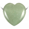Pendentif coeur pierre percée en aventurine verte