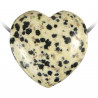 Pendentif coeur pierre percée en jaspe dalmatien