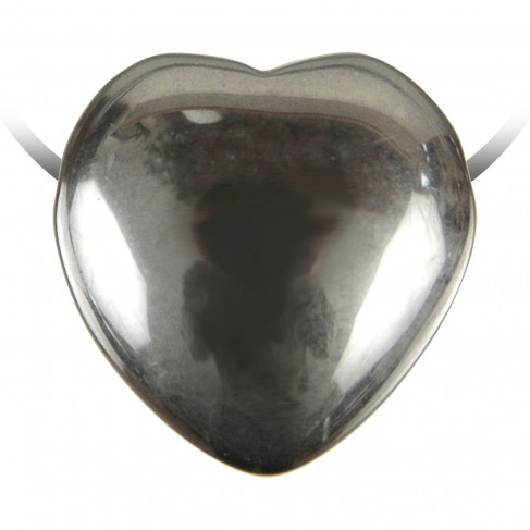 Pendentif coeur pierre percée en hématite