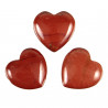 Pendentif coeur pierre percée en jaspe rouge