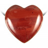 Pendentif coeur pierre percée en jaspe rouge