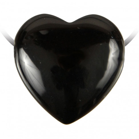 Pendentif coeur pierre percée en onyx