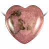 Pendentif coeur pierre percée en rhodonite