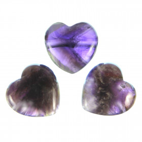 Pendentif coeur pierre percée en améthyste