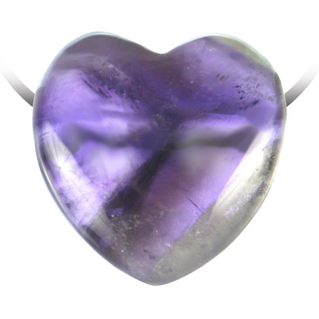 Pendentif coeur pierre percée en améthyste