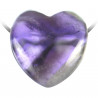 Pendentif coeur pierre percée en améthyste