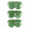 Pendentif double coeur pierre percée en aventurine verte
