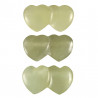 Pendentif double coeur pierre percée en jade de Chine