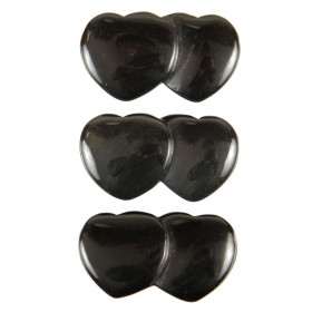 Pendentif double coeur pierre percée en onyx