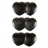 Pendentif double coeur pierre percée en onyx