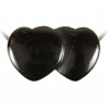 Pendentif double coeur pierre percée en onyx