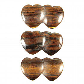 Pendentif double coeur pierre percée en oeil de fer