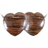 Pendentif double coeur pierre percée en oeil de fer