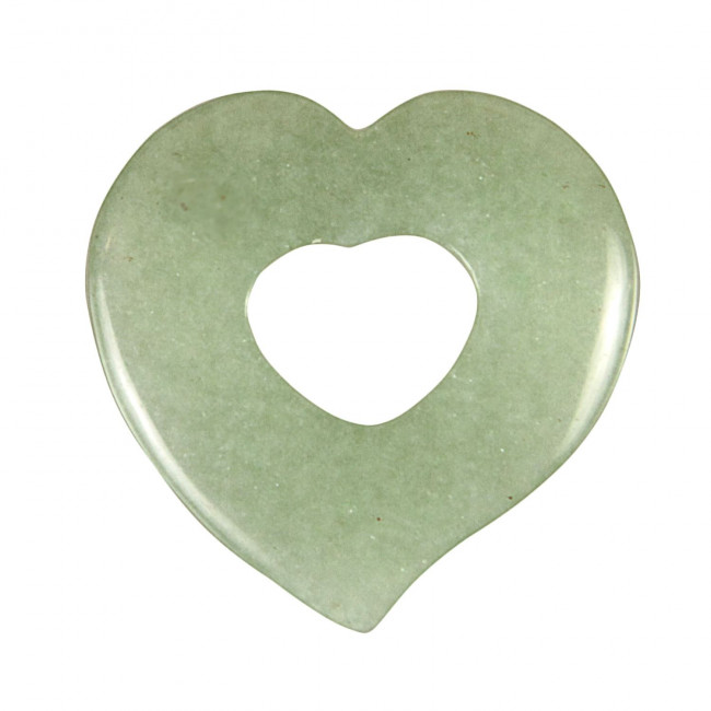 Pendentif donut coeur en aventurine verte