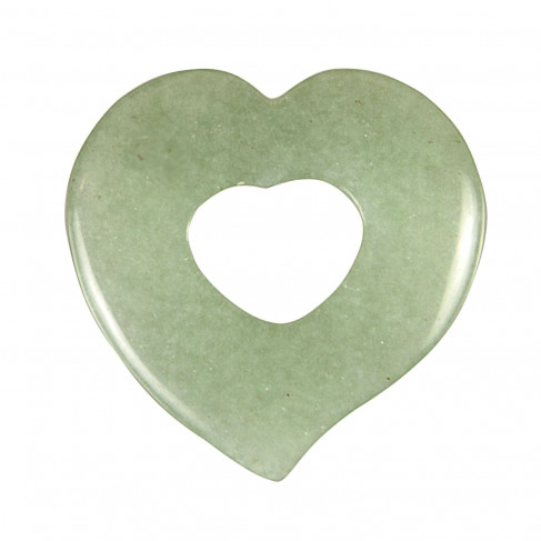 Pendentif donut coeur en aventurine verte