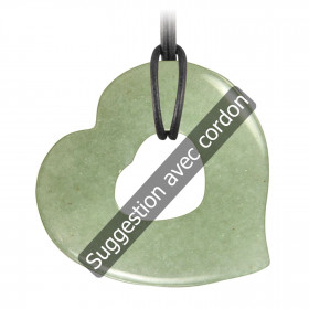 Pendentif donut coeur en aventurine verte