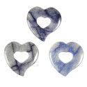 Pendentif donut coeur en quartz bleu